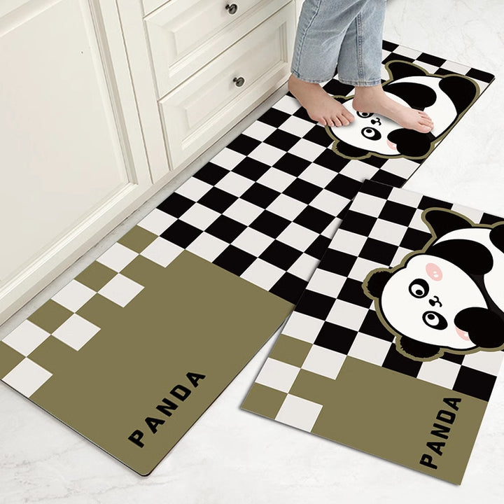 Playful Panda-Themed Kitchen Runner Mat