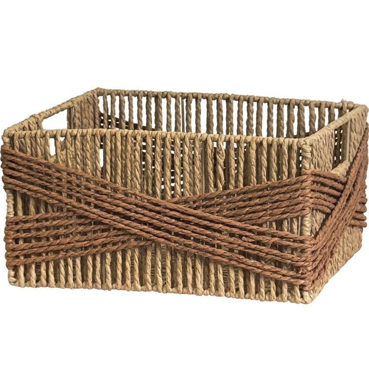 Handcrafted storage basket with decorative weave Stornfield