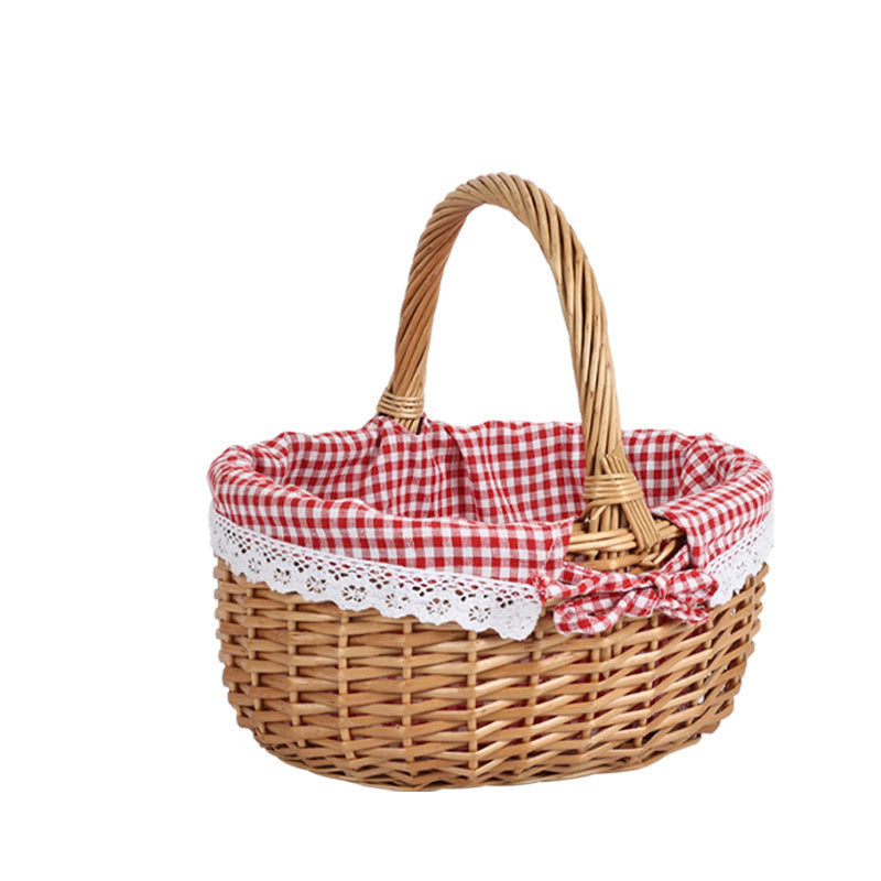 Ladies stylish storage basket with decorative fabric trim Stornfield