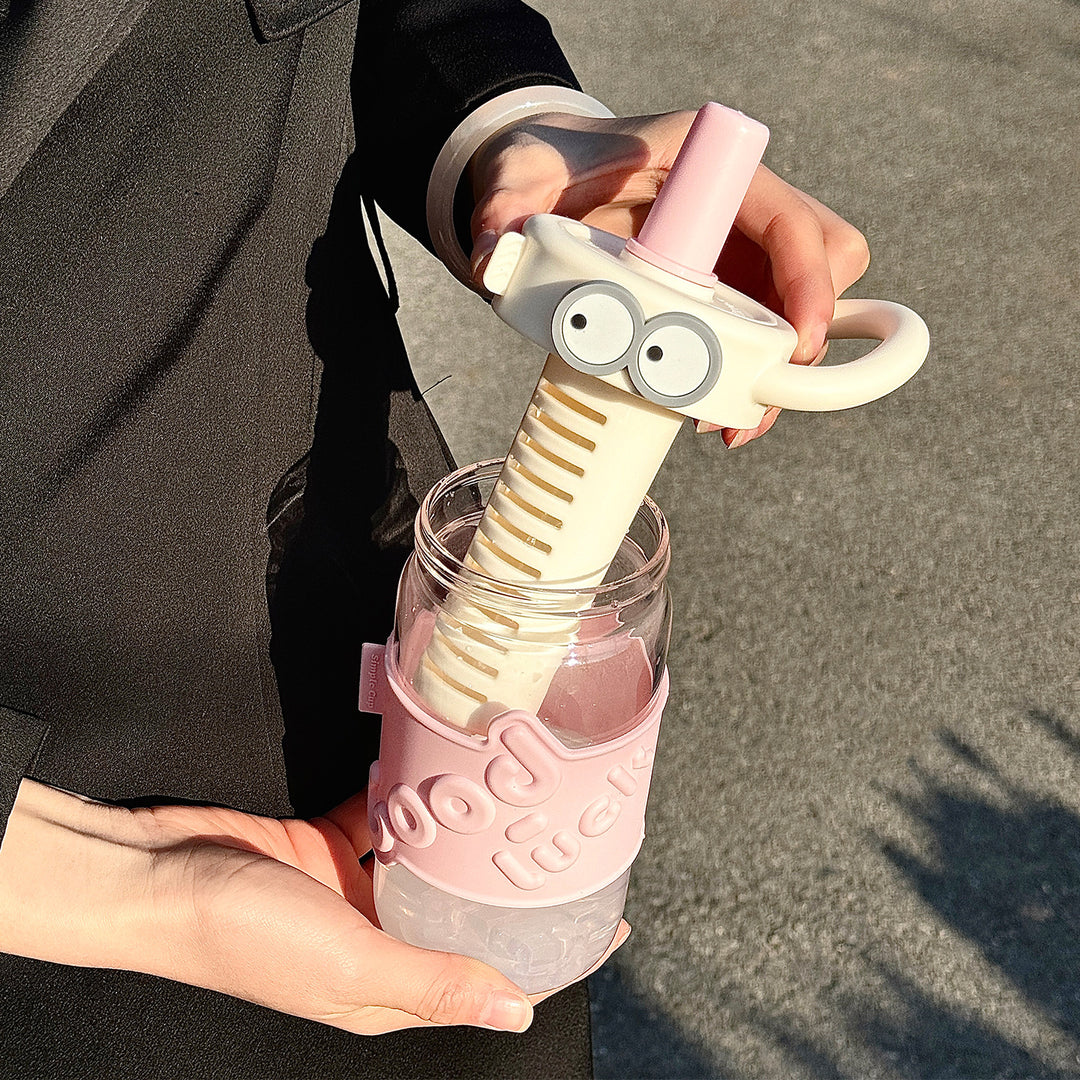 Women's water bottle with interactive straw and emotion Stornfield