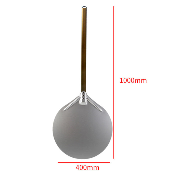 long wooden handled round aluminum pizza peel with reinforced neck Stornfield
