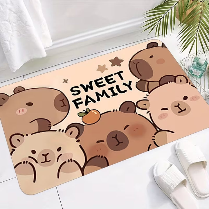 Playful Bear-Themed Bath Mat