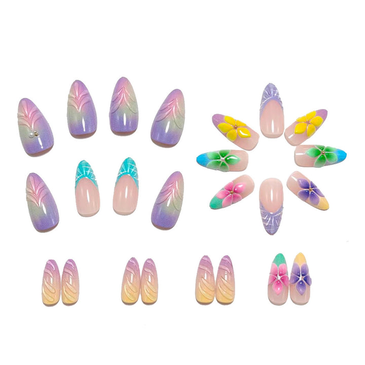 Artificial nails with striking 3D flower design Stornfield