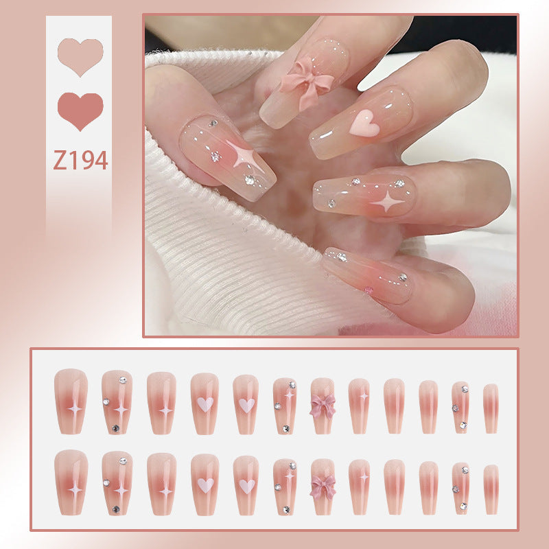 Elegant Rhinestone-Embellished Press-On Nails