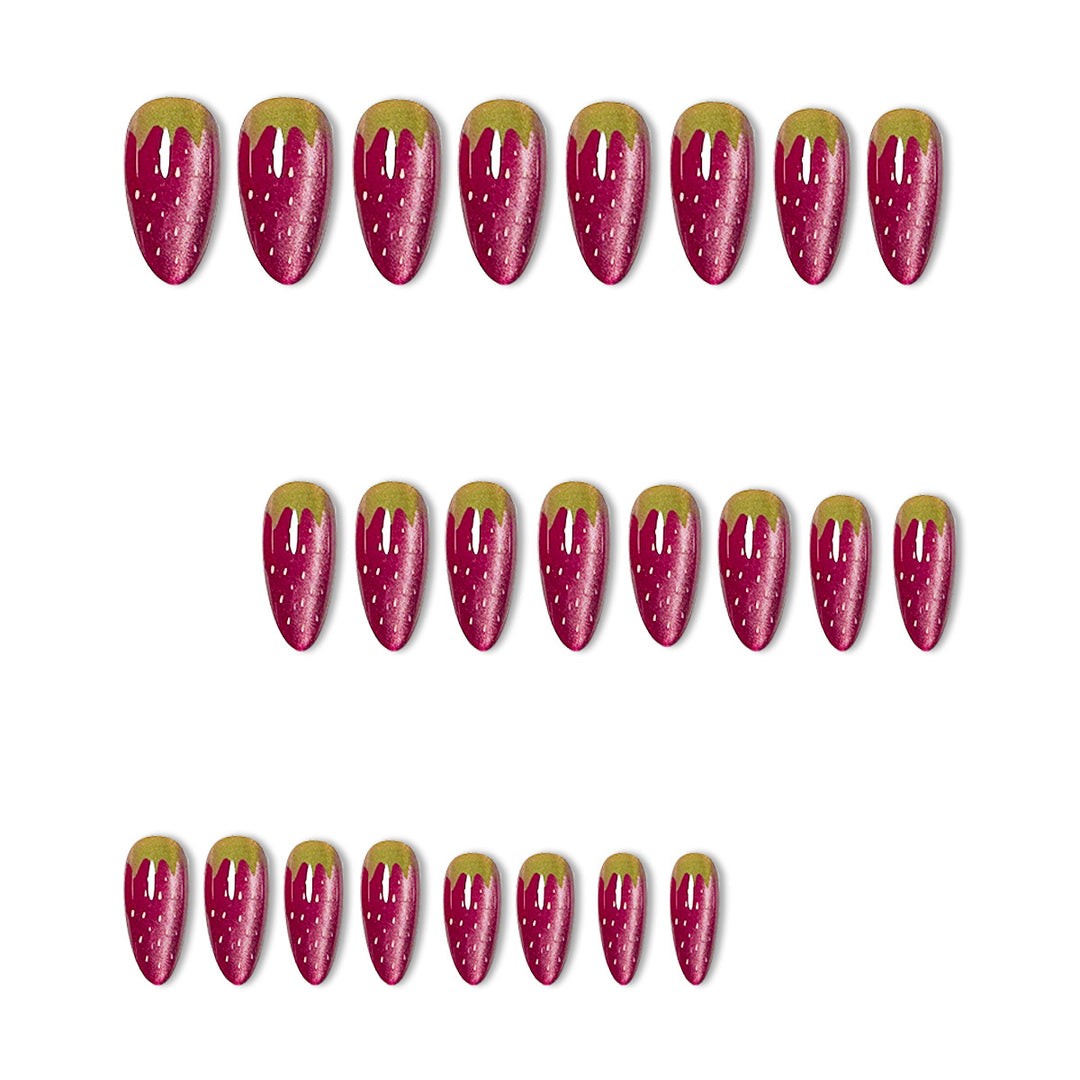 Strawberry-Themed Acrylic Nail Enhancements Stornfield