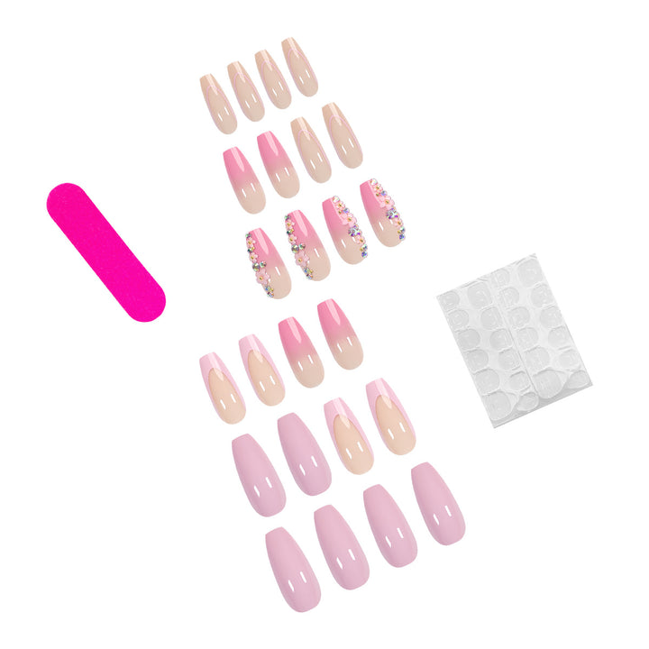 Artful acrylic nails with rhinestone details Stornfield