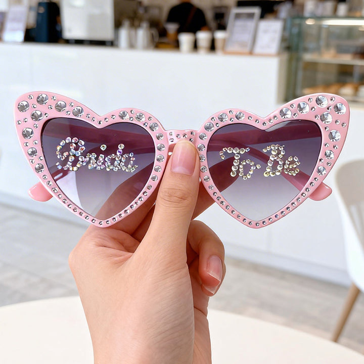 Rhinestone-Accented Heart-Shaped Sunglasses Stornfield