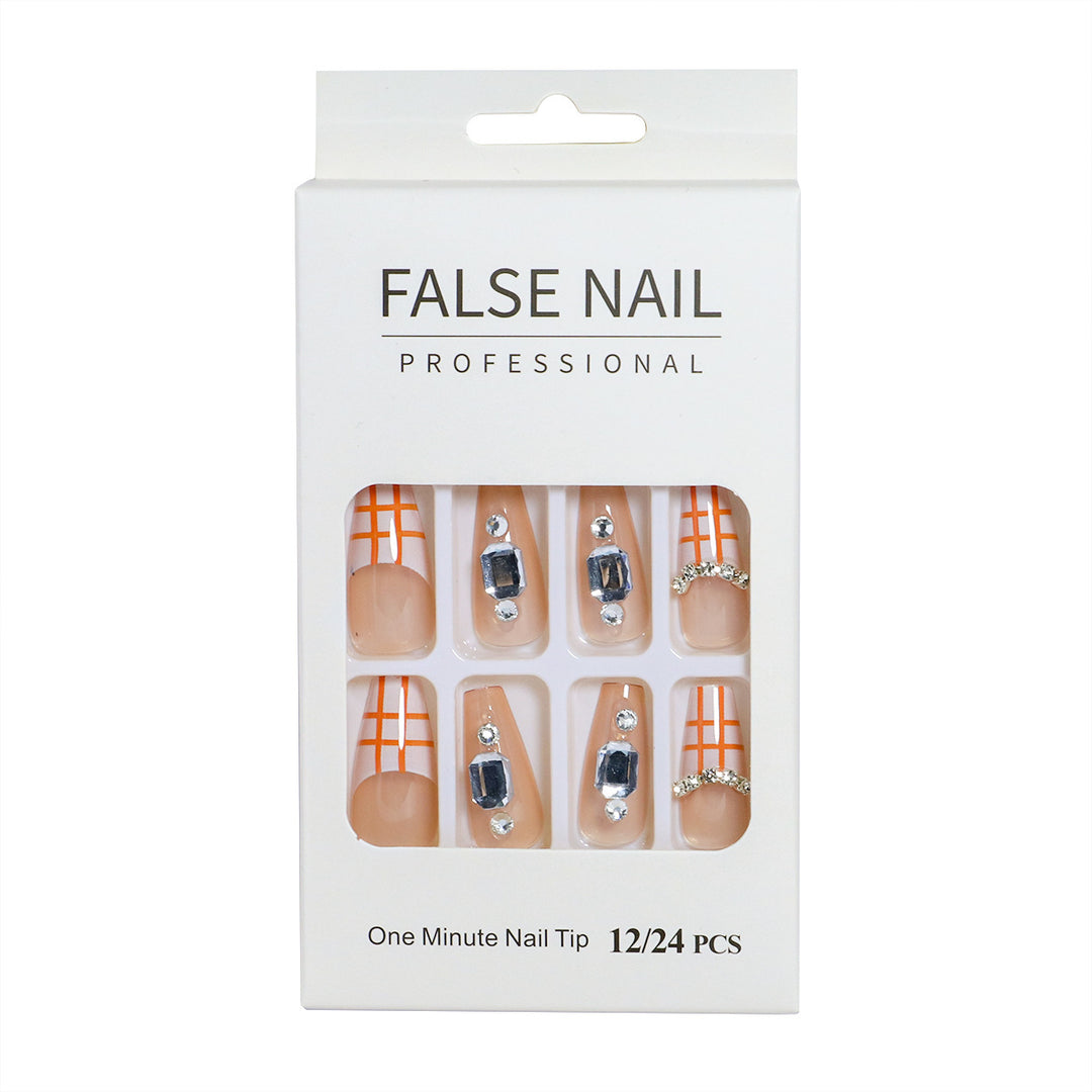 Decorative Press-On Nail Set with 3D Accents Stornfield
