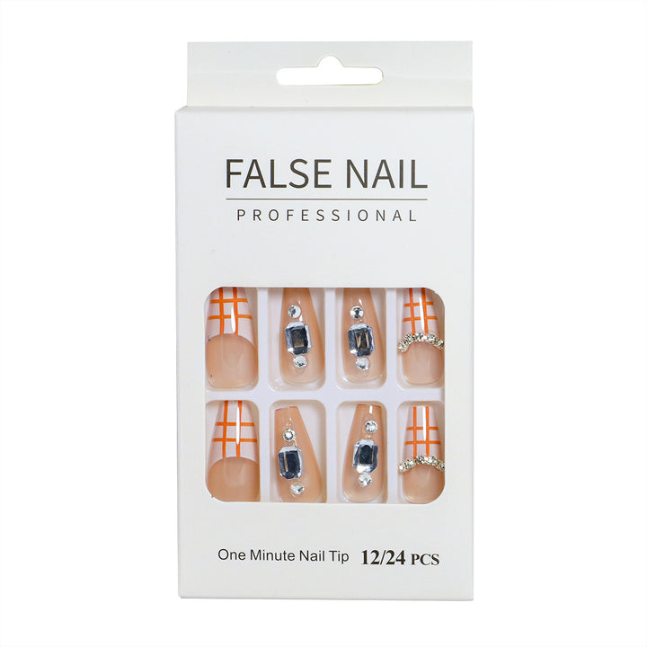 Decorative Press-On Nail Set with 3D Accents Stornfield