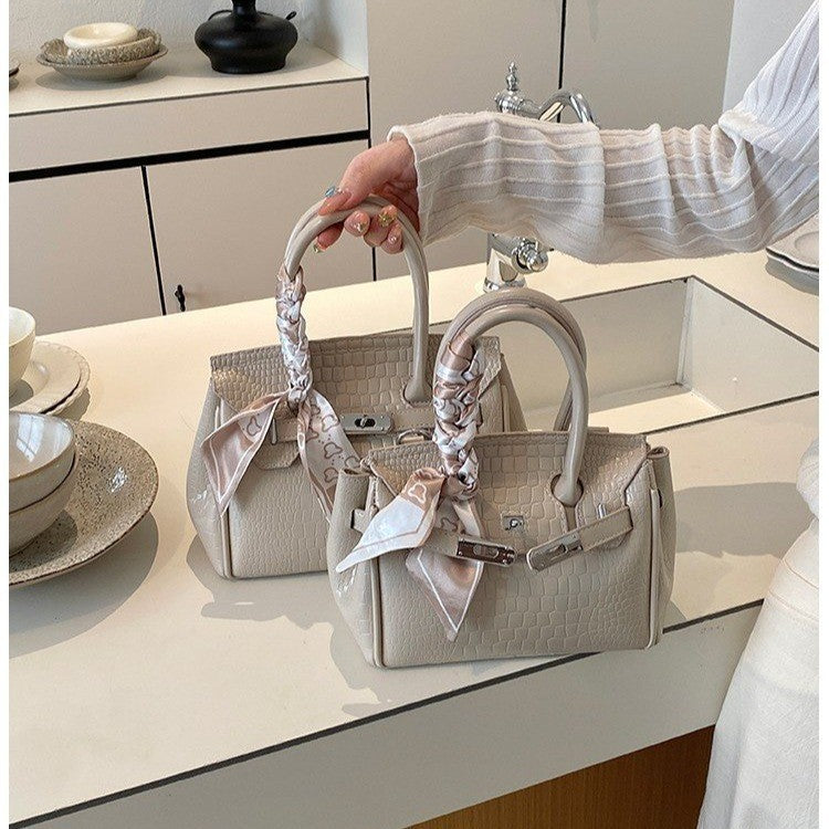 Elegant Crocodile Embossed Handbag Stornfield