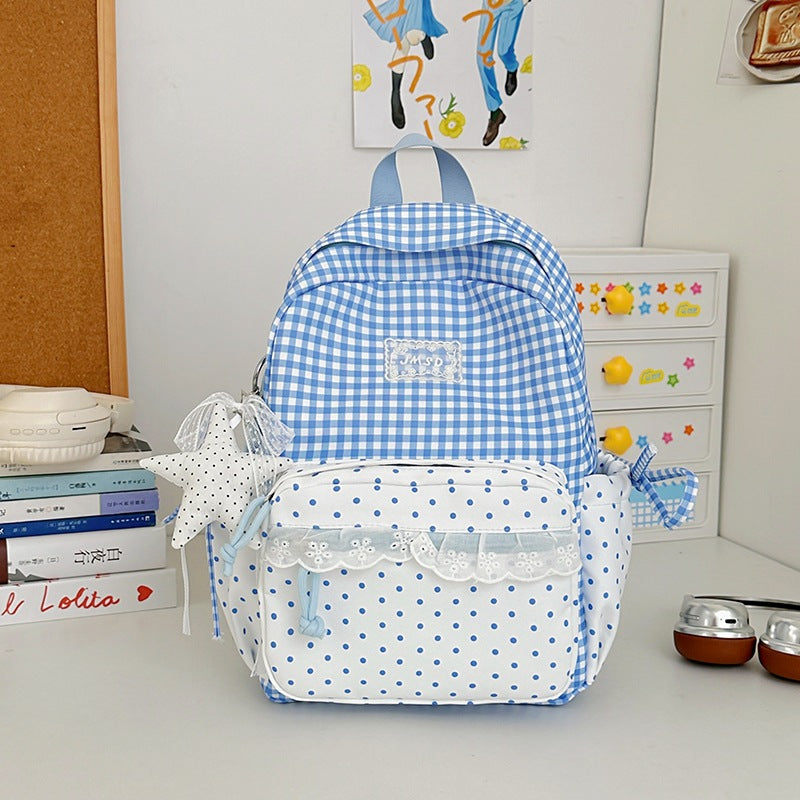 Stylish Gingham Pattern Backpack Stornfield