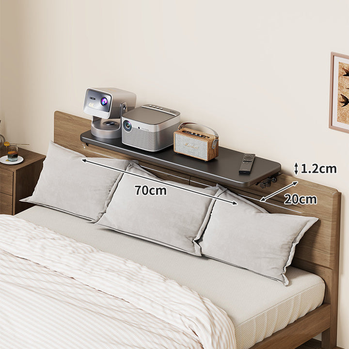 Slim Wall-Mounted Floating Bedside Shelf with Concealed Brackets