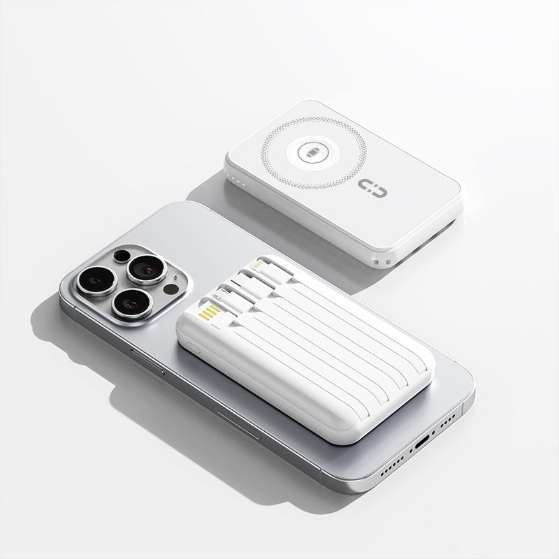 Compact power bank with integrated charging cable and fast charging function Stornfield