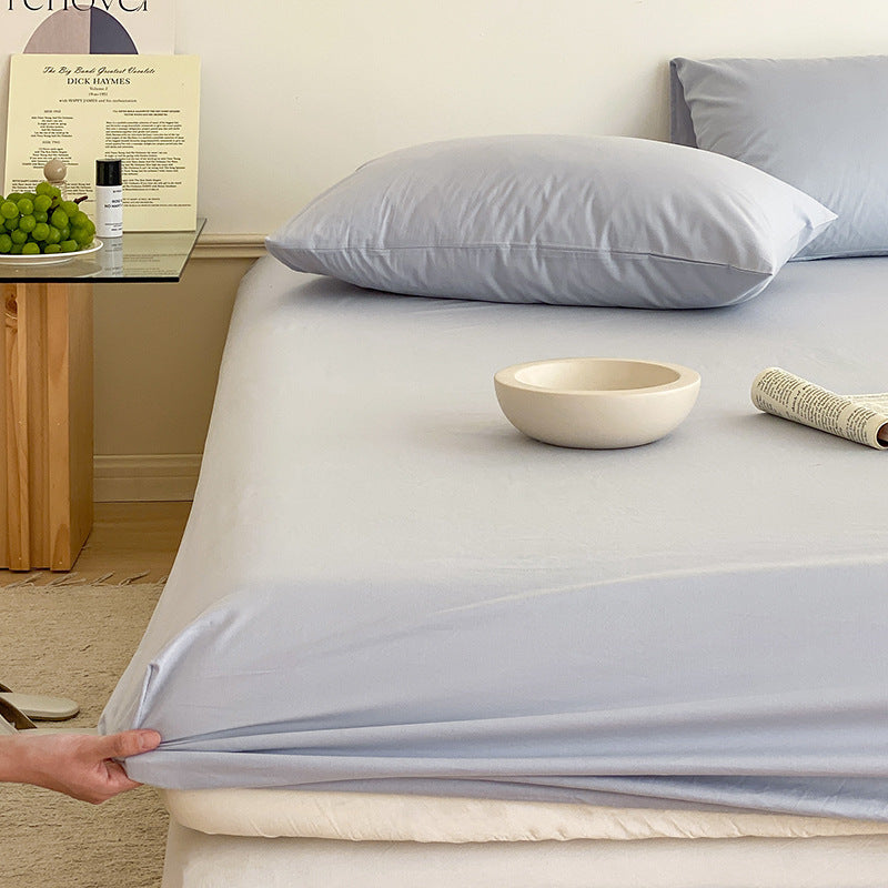 Deep-Pocket Elasticized Fitted Sheet Set with Sateen-Feel Pillowcases