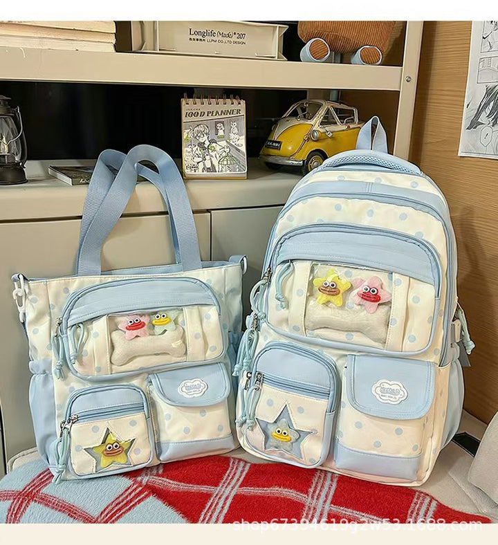 Multi-Pocket School Backpack and Tote Bag Set Stornfield