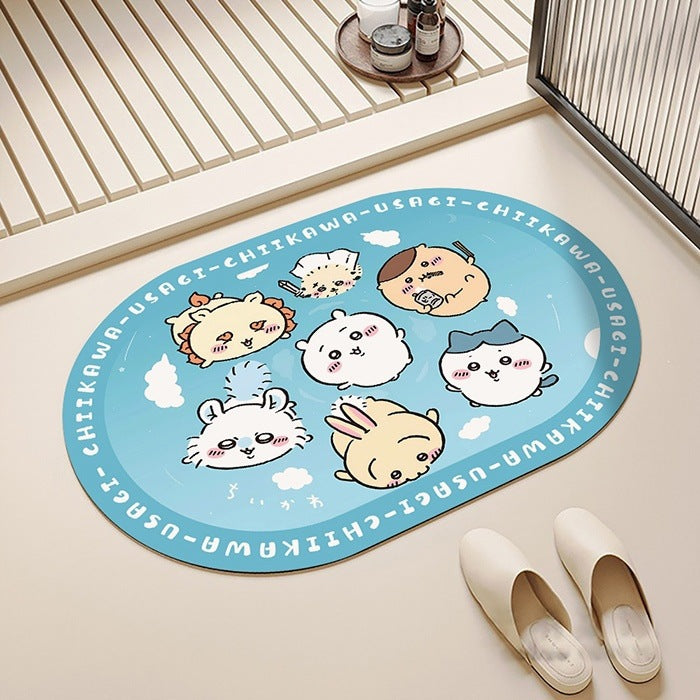 Cartoon-Themed Absorbent Bath Mat