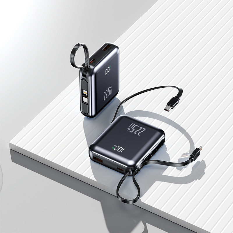 Portable power bank with digital display and integrated cable management Stornfield