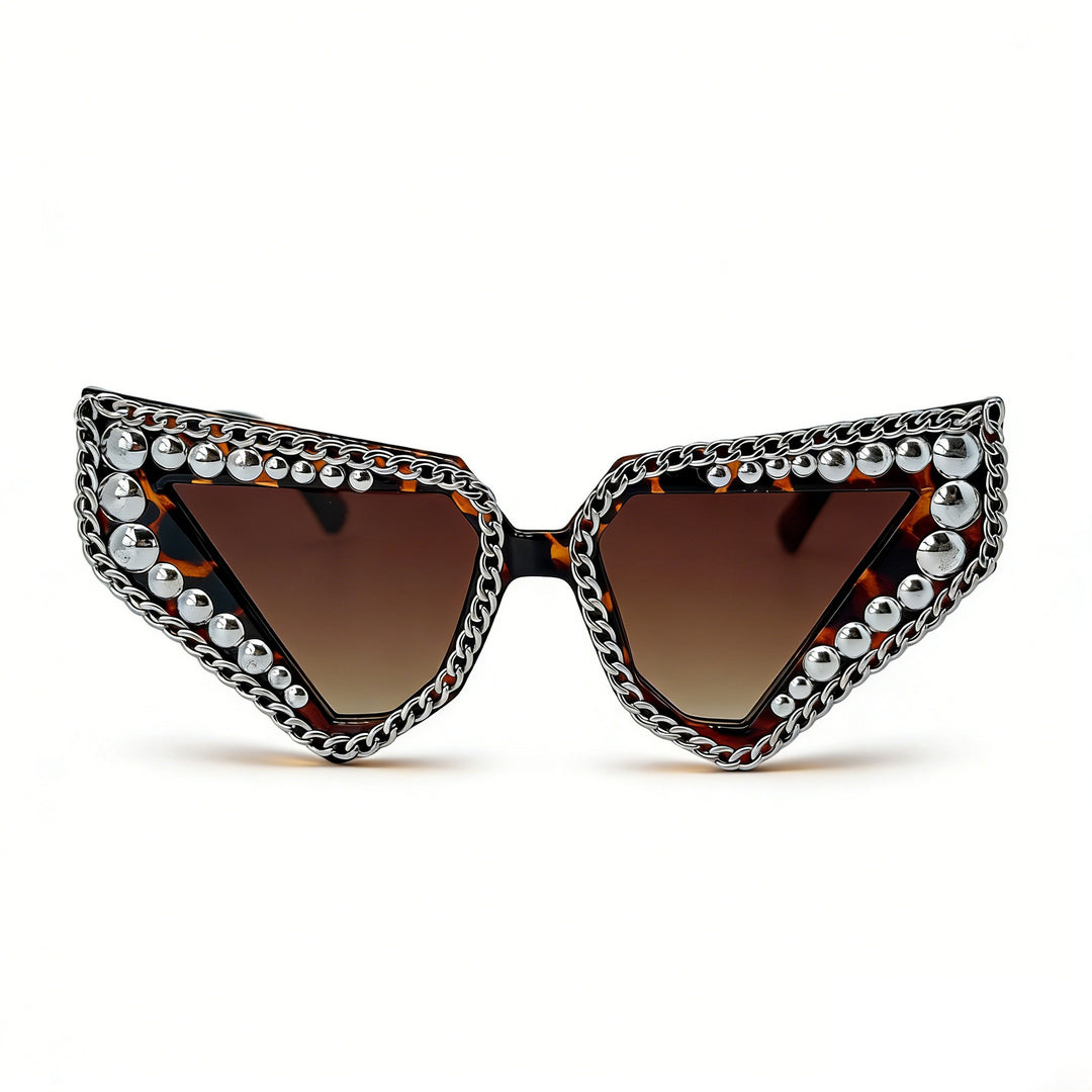 Women's sunglasses with unique triangular frame and sparkling accents Stornfield