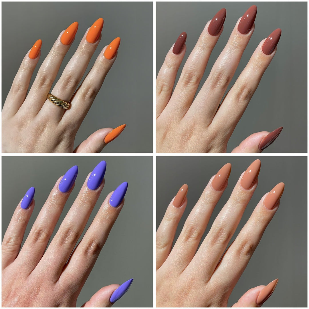 Artificial nail set with elegant stiletto tips and matte finish Stornfield