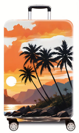 Women's Hard Shell Suitcase with Tropical Sunset Design Stornfield