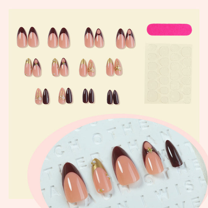 Artificial nail set with luxurious glossy design and creative accents Stornfield