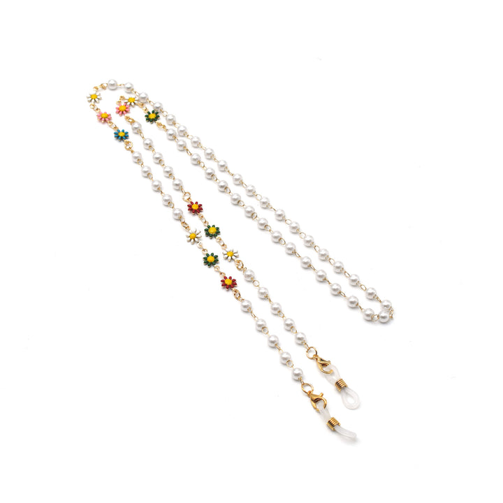 Elegant Pearl and Colorful Gemstone Eyewear Chain Stornfield