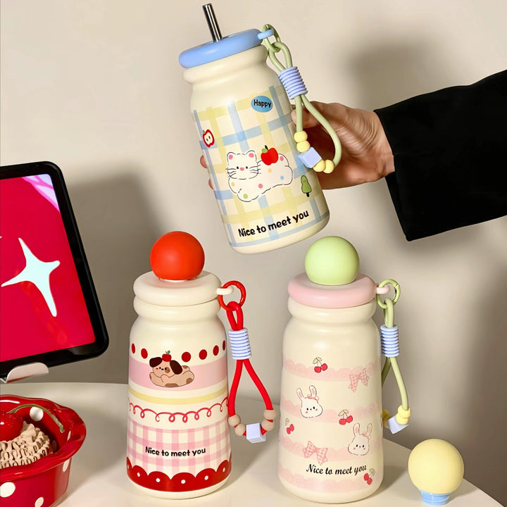Women's Insulated Water Bottle with Playful Dog Design Stornfield