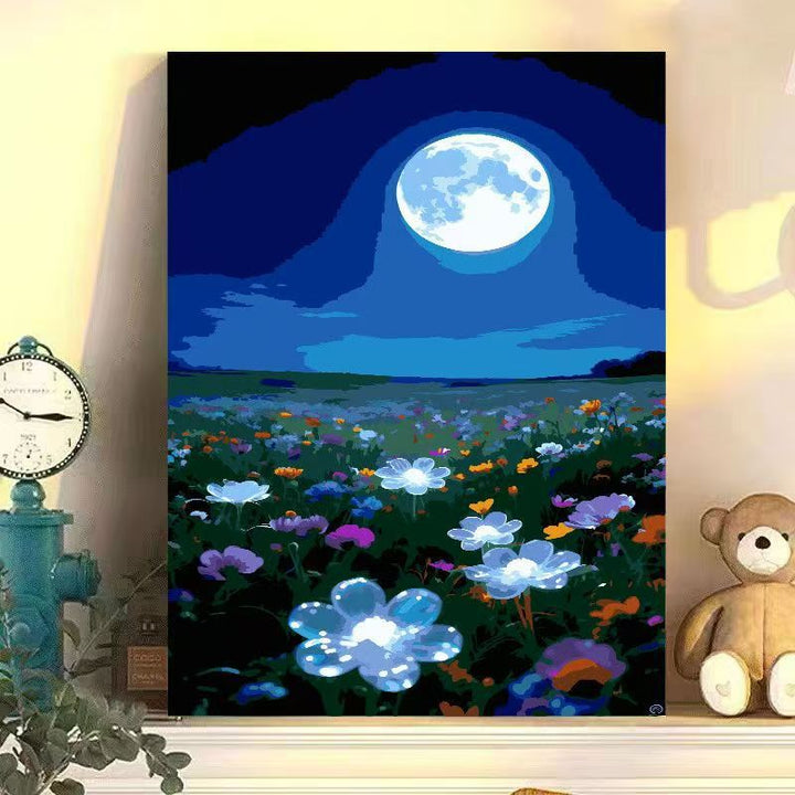 Nighttime Floral Landscape Canvas Art Stornfield