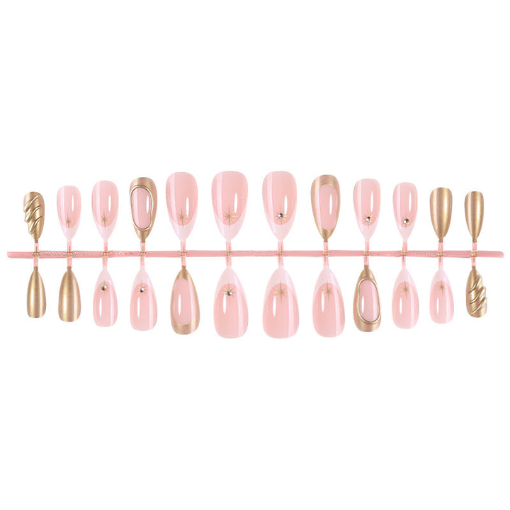 Elegant artificial nail set with golden accents Stornfield