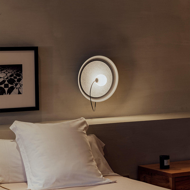 Modern Wall Sconce with Fabric Backdrop and Soft Glow