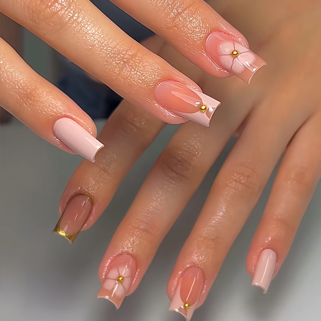 Elegant French Tip Press-On Nails Stornfield