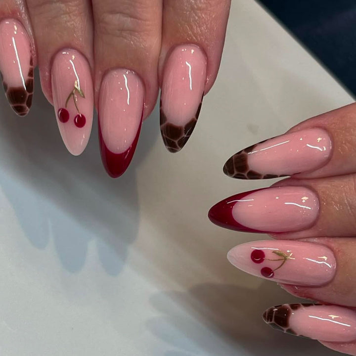 Artistic Cherry Nail Design Extensions Stornfield