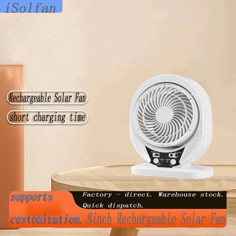 Women portable solar fan with rechargeable battery and short charging time Stornfield