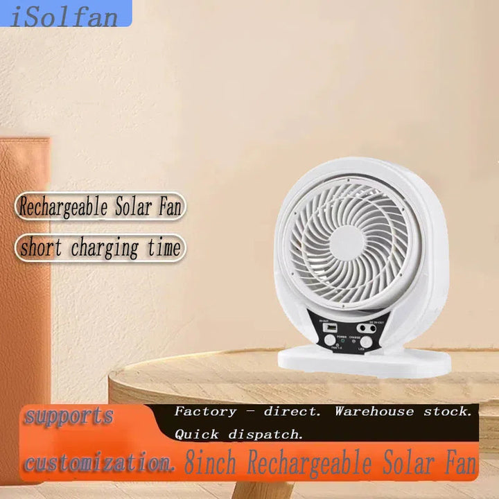 Women portable solar fan with rechargeable battery and short charging time Stornfield