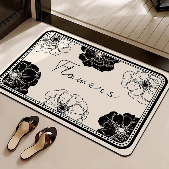 Decorative Flower-Themed Entrance Mat