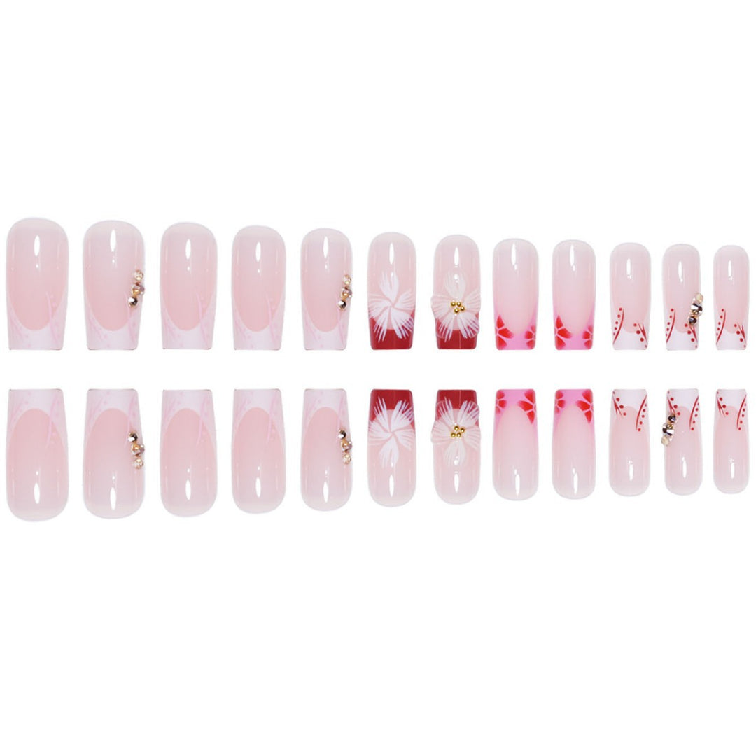 Elegant 3D Floral Press-On Nail Extensions Stornfield