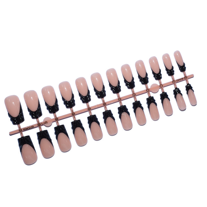 Premium Artificial Nails with Elegant Ribbons Stornfield
