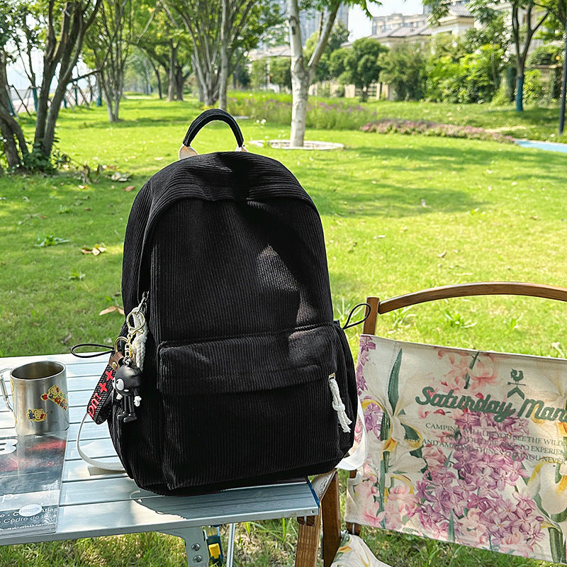 Corduroy Textured Casual Backpack Stornfield