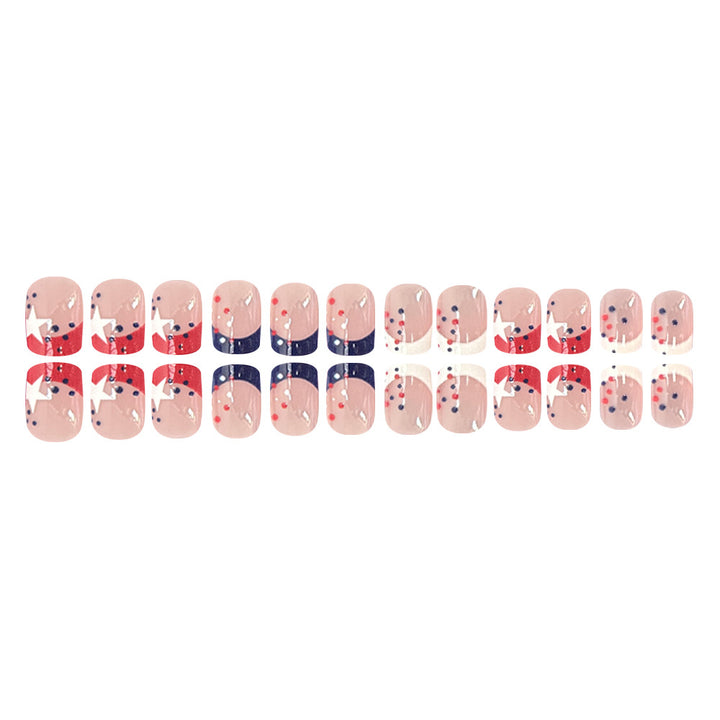 Decorative Press-On Nail Art Set with Star and Stripe Designs Stornfield