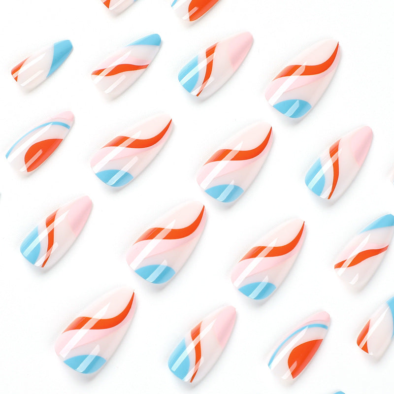 Creative Nail Art with Wave Pattern Stornfield