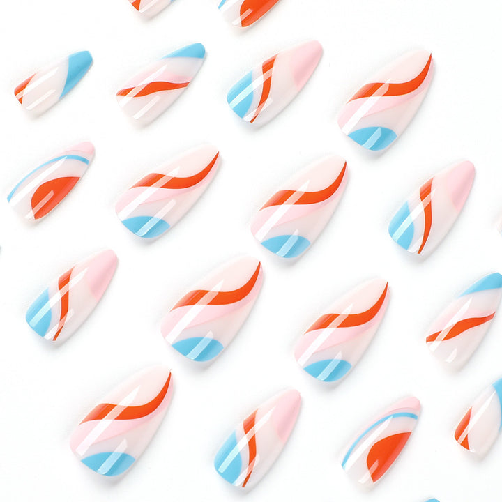 Creative Nail Art with Wave Pattern Stornfield
