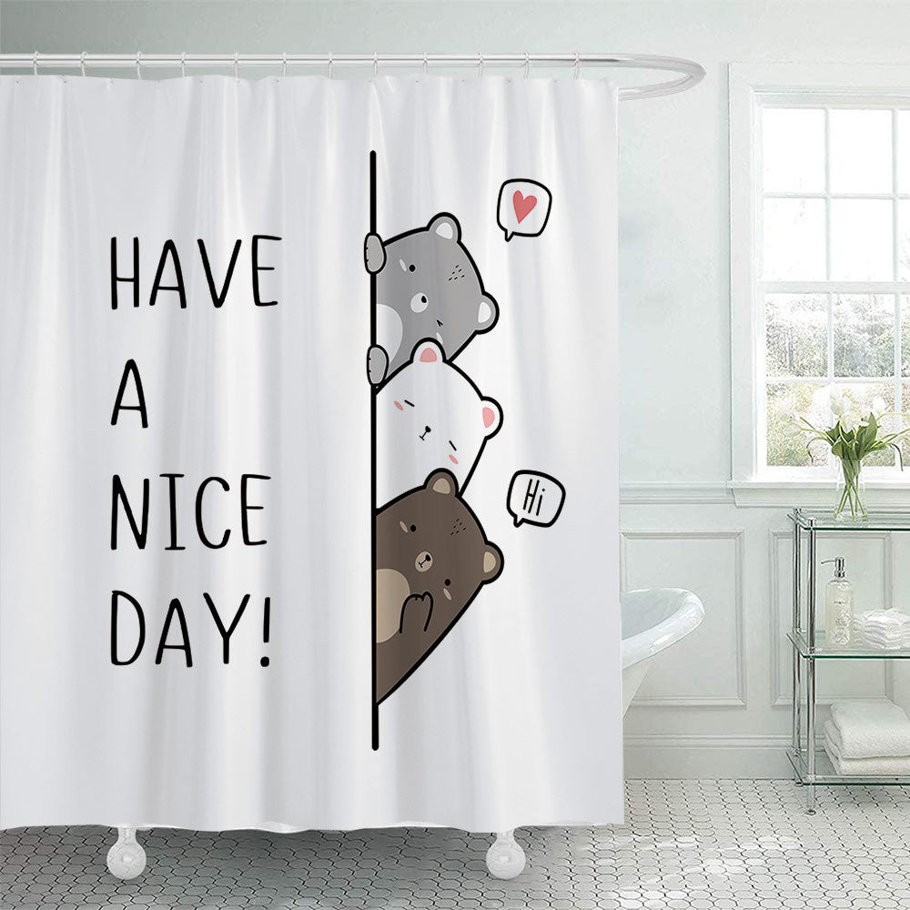 Playful Bear-Themed Shower Curtain Stornfield