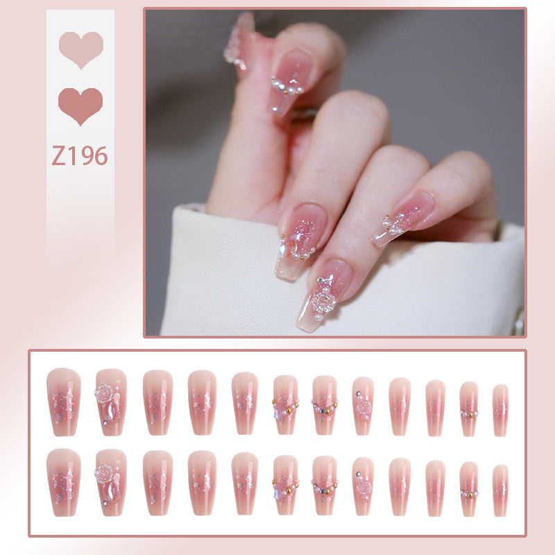 Elegant Rhinestone-Embellished Press-On Nails