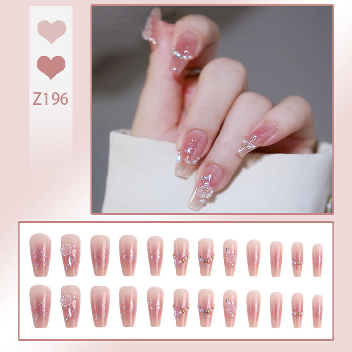 Elegant Rhinestone-Embellished Press-On Nails