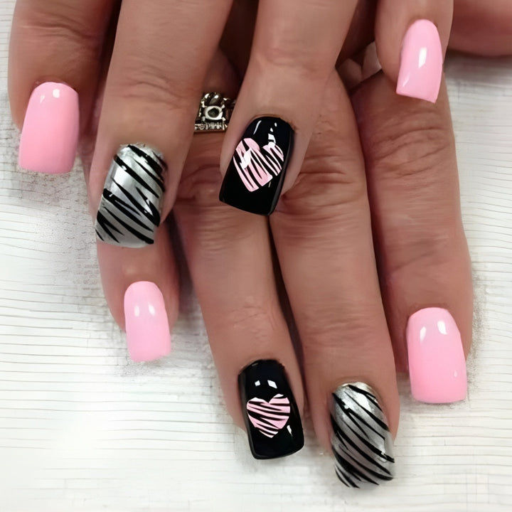 Fashionable Heart-Patterned Nail Art Set Stornfield