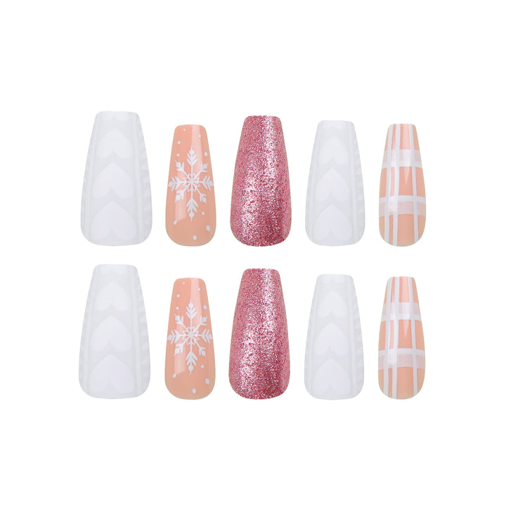 Artful Nail Extensions with Festive Glitter Design Stornfield