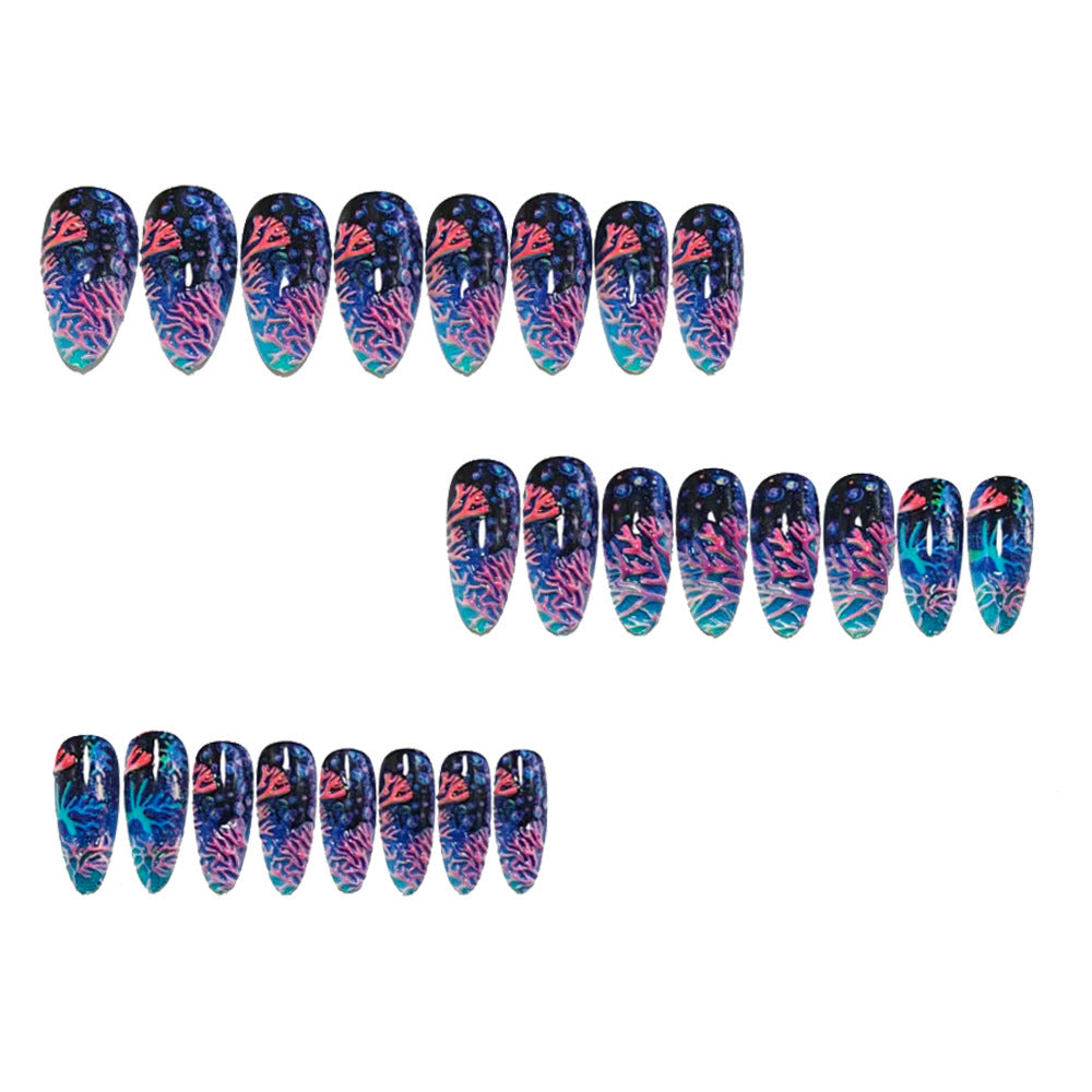Artifical nails with sea coral design Stornfield