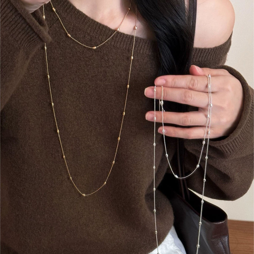Delicate Silver Layered Chain Necklace Stornfield