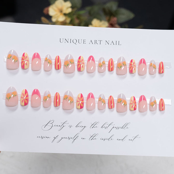 Artistic Floral-Inspired Press-On Nail Set