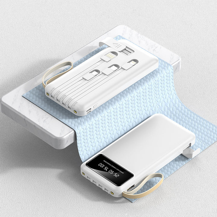 Portable power bank with integrated multifunctional charging cable and digital display Stornfield